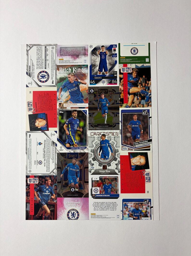 Chelsea FC Wall Decor Made From Real Soccer Cards. Fits 11x14 Frame ...