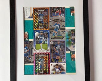 Brighton & Hove Albion soccer wall decor made from real soccer cards. Fits 11x14 frame (not included). One-of-a-kind gift!