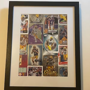 LSU Tigers 11x14 wall decor made from real college football trading cards. One-of-a-kind!