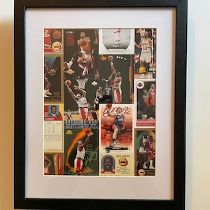 Houston Rockets wall decor made from real basketball trading cards. Fits any 11x14 frame (not included). One-of-a-kind!
