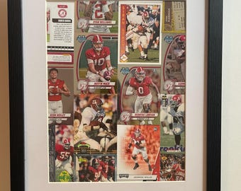 Alabama Crimson Tide Football 11x14 wall decor made from real college football cards. One-of-a-kind! Roll Tide!