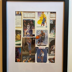 Minnesota Timberwolves 11x14 wall decor made from real basketball cards. One-of-a-kind!