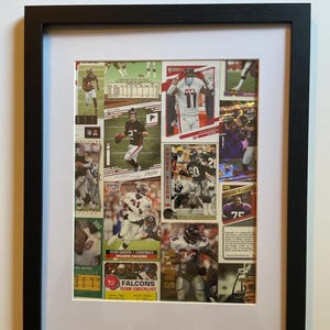 Atlanta Falcons 11x14 wall decor made from real football cards. Great unique gift!