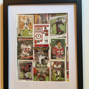 Atlanta Falcons 11x14 wall decor made from real football cards. One-of-a-kind framable art!