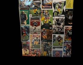 Green Bay Packers one-of-a-kind wall hanging. Made from real Football Cards.