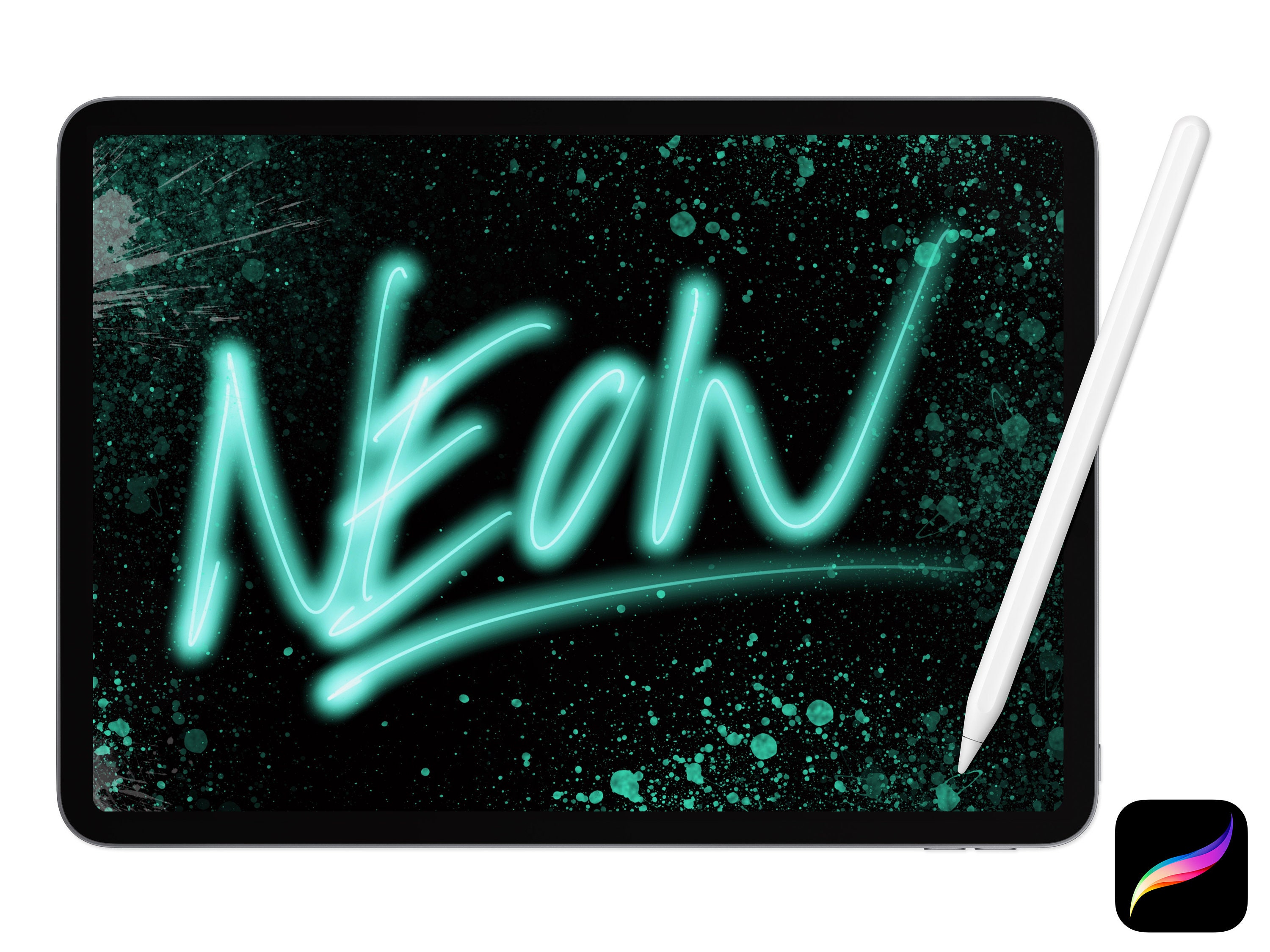 Neon Brush Procreate Brush Ipad & Ipad Pro Digital Art Etsy