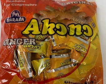 Ginger Candy / Akono ginger /Ahomka ginger / Hard ginger candy / Hand made in Ghana ,250g/15 USD, free shipping
