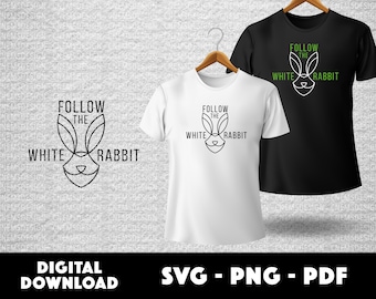 sigue el conejo blanco svg, 2021 Matrix resurrecciones, Matrix svg, conejo svg, matriz conejo svg,
