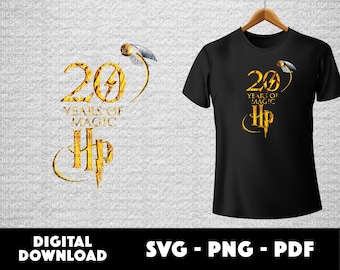 Wizard svg, harry svg, 20 años de magia, 20 aniversario