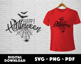 Feliz Halloween, Halloween SVG, Bruja espeluznante SVG, Cricut, Silueta, archivo de corte de vinilo, imagen vectorial