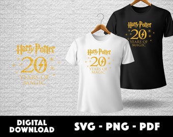 Wizard svg, harry svg, 20 años de magia, 20 aniversario