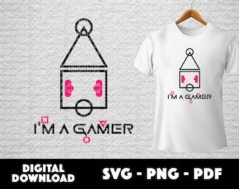 Juego de Calamar SVG, Juego de Calamar, Descarga Instantánea, PNG, Archivo Cortado, Silueta, Paquete Svg, Pdf, Vector,