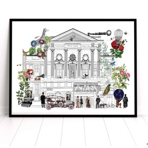 Harold Pinter Theatre London Print - Limited Edition Theatre Art for Theatre Enthusiasts and Pinter Fans, Actors gift, London, West end