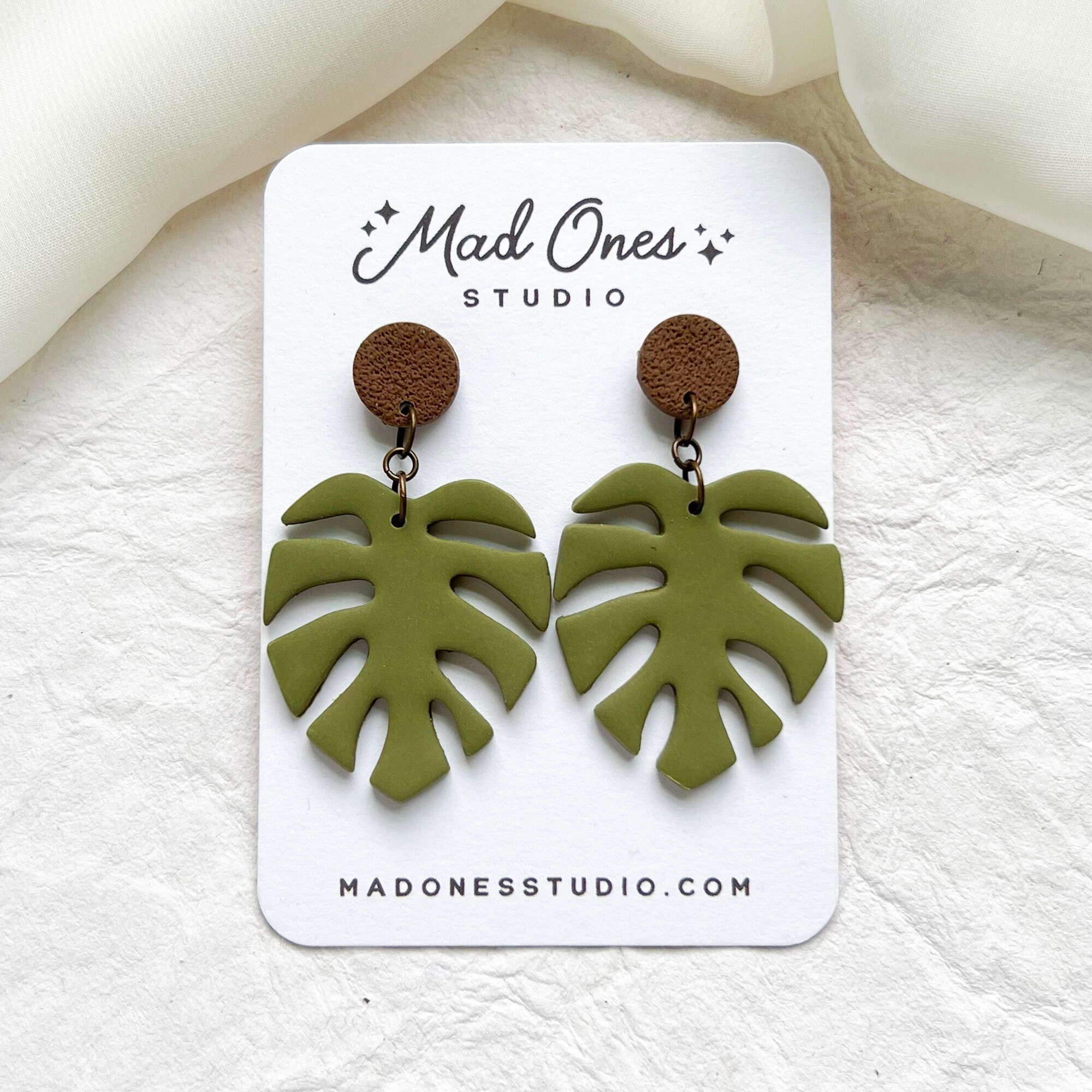 Monstera 2024 clay earrings