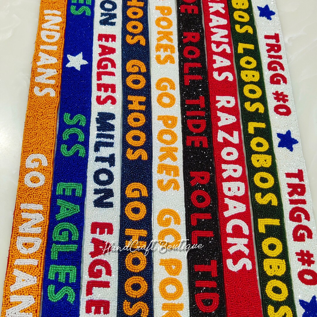 Game Day Purse Strap Customized Beaded Strap College Custom Etsy