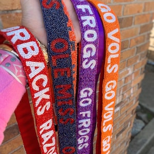 Game Day Purse strap, Customized beaded strap, College Custom bag strap, Personalized bag strap, Beaded game day strap, Stadium Beaded strap