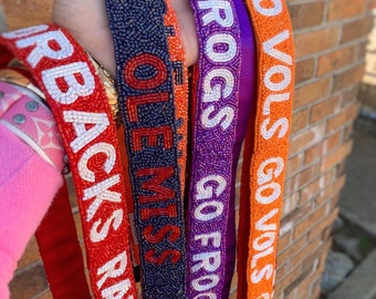Game Day Purse strap, Customized beaded strap, College Custom bag strap, Personalized bag strap, Beaded game day strap, Stadium Beaded strap