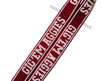 GIG EM Aggies 2 PULGADAS Game Day Purse strap, Custom beaded strap, College Custom bag strap, Beaded game day strap, Stadium Beaded strap