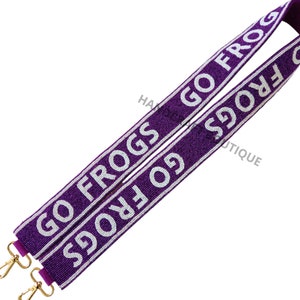 GO FROGS 2 INCHES Game Day Purse strap, Customized beaded strap, College Custom bag strap, Beaded game day strap, Stadium Beaded strap