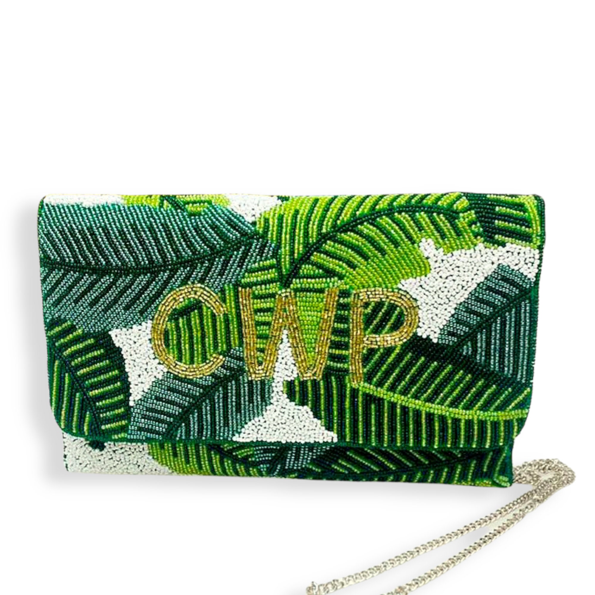 Beaded monogram cheap clutch