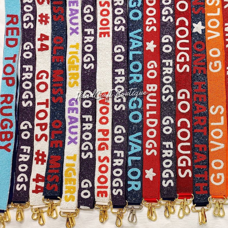 Game Day Purse Strap Customized Beaded Strap College Custom Etsy