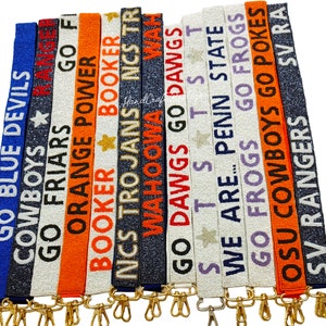 Game Day Purse strap, Customized beaded strap, College Custom bag strap, Personalized bag strap, Beaded game day strap, Stadium Beaded strap