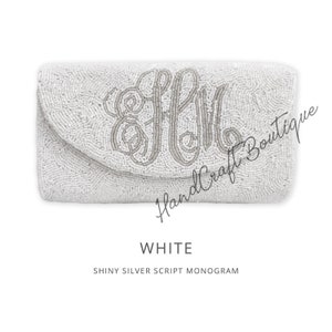 Monogram clutch, Customized Name Clutch, Bride Clutch, Handmade beaded clutch,  Custom beaded clutch, Half barrel name bags, Monogram purse