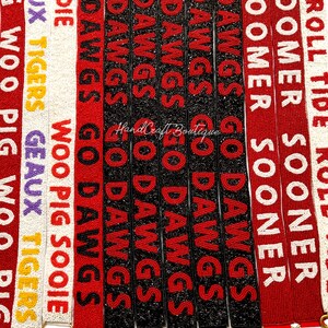 Spieltag Geldbörse Gurt, kundenspezifischer Perlengurt, College Custom Taschengurt, personalisierter Taschengurt, Perlen Spieltag Gurt, Stadion Perlengurt