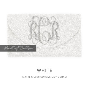 Monogram clutch, Customized Name Clutch, Bride Clutch, Handmade beaded clutch,  Custom beaded clutch, Half barrel name bags, Monogram purse