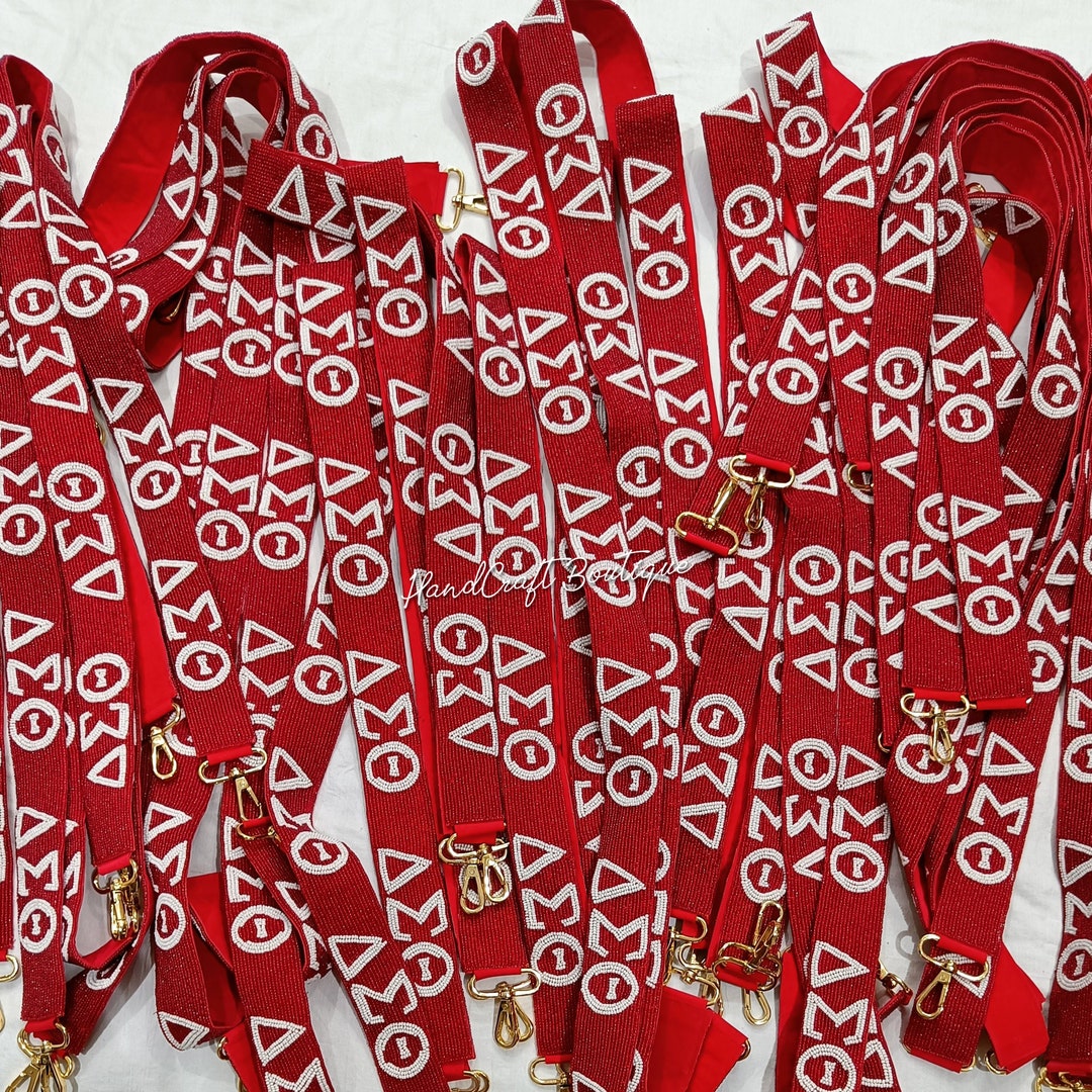 Delta Sigma Theta Straps, Game Day Purse Strap, Customized Beaded Strap