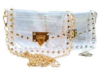 Clear Game day purse, Clear Stadium Approved Bag, Customized beaded strap. Custom bag strap, Personalized bag strap, Beaded game day strap