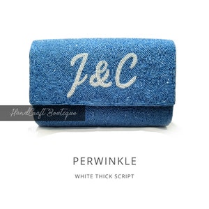 Monogram clutch, Customized Name Clutch, Bride Clutch, Handmade beaded clutch,  Custom beaded clutch, MRS. Half Barrel Custom Beaded Clutch
