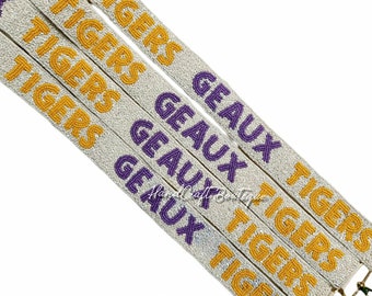 Game Day Purse strap, Customized beaded strap, College Custom bag strap, Personalized bag strap, Beaded game day strap, Stadium Beaded strap