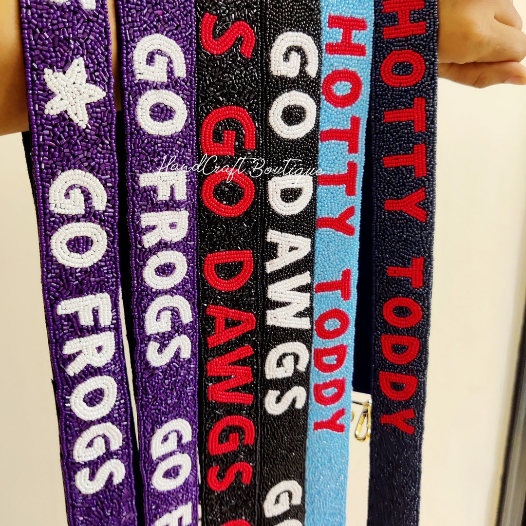 Game Day Purse Strap, Customized Beaded Strap, College Custom Bag Strap, Personalized Bag Strap