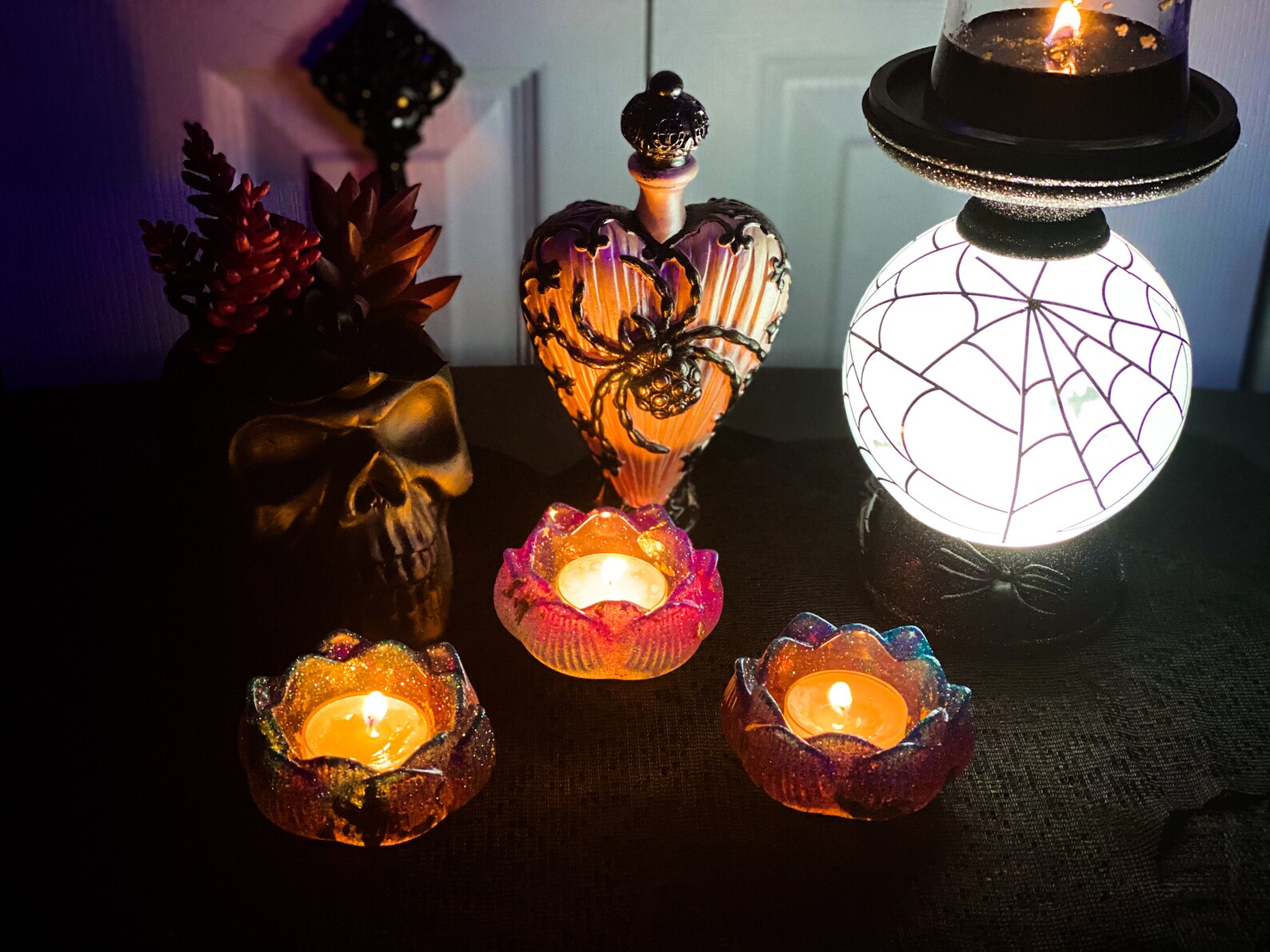 Resin Lotus Tealight Candle Holders Etsy