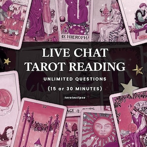 LIVE CHAT Tarotlezen: onbeperkt diepgaande vragen via Etsy Berichten (15 of 30 minuten) op dezelfde dag | Eén-op-één live tarotsessie