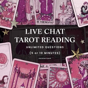 LIVE CHAT Tarotlezen: onbeperkt diepgaande vragen via Etsy Berichten (5 of 10 minuten) op dezelfde dag | Eén-op-één live tarotsessie