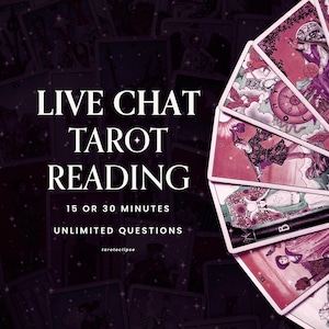 LIVE CHAT Tarot Reading — Unlimited In-Depth Questions via Etsy Messages (15 or 30 minutes) | Same-Day One-On-One Live Tarot Session