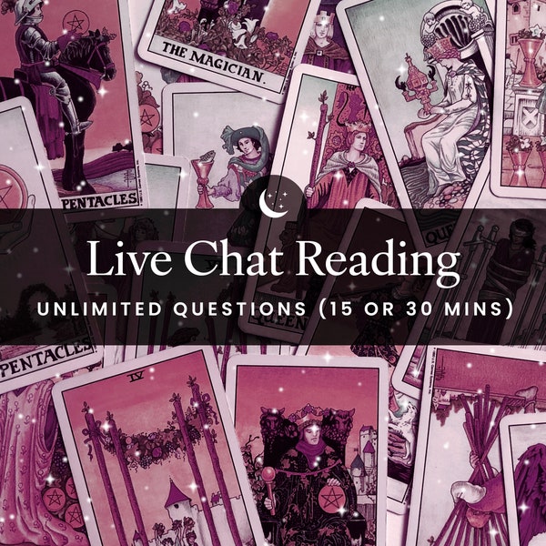 LIVE CHAT Tarot Reading – Unlimited In-Depth Questions via Etsy Messages (15 or 30 minutes) Same Day | One-On-One Live Tarot Session