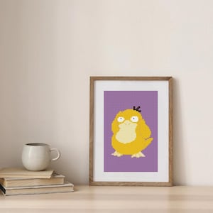 Adorable Psyduck Cross Stitch - DIY Anime Embroidery Pattern, Digital Download PDF Included, anime cross stitch pattern, easy cross stitch