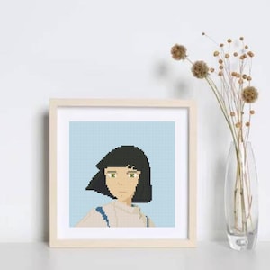 Haku Spirited Away Studio Ghibli Cross Stitch Pattern Embroidery- Printable PDF Digital Pattern Download - Anime Cross Stitch