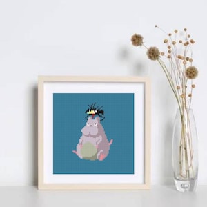 Schattige bohomuis Baby Spirited Away-kruissteek, op anime geïnspireerde kruissteek - afdrukbaar Studio Ghibli-patroon