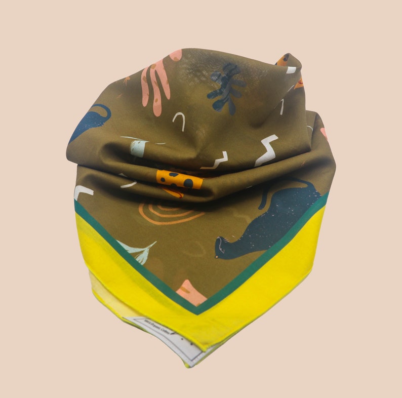 Ska Artist Made Jazz Disco Fashion High Quality Rocksteady Cat Cotton Bandana Organic Unique Design Roots Eco Friendly