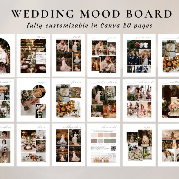 Wedding mood board guide, Wedding inspiration workbook, Wedding design guide, Vision board template,Bohemian Ultimate hen do weekend planner