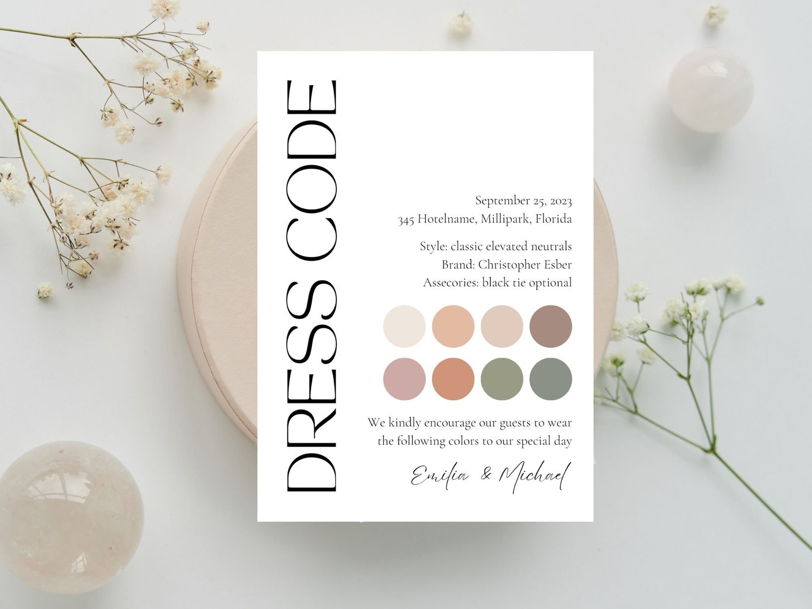 Editable Dress Code Card Wedding Details Card Dress Code Etsy
