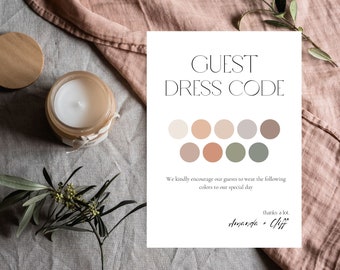 Minimalist Wedding Attire Request Card: Editable Dress Code Template