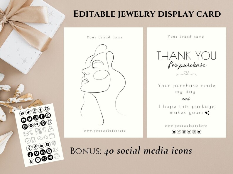 Editable Earring Card Template Canva Jewelry Display Card - Etsy