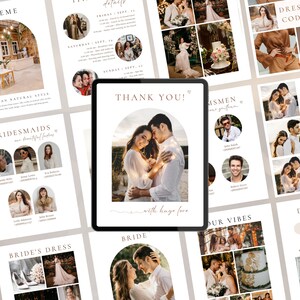 Tablero de ideas para bodas, tablero de ideas para bodas en terracota, plantilla de itinerario de Canva para planificadores de fiestas, tablero de ideas boho trendy, libro de trabajo para viajes de fin de semana