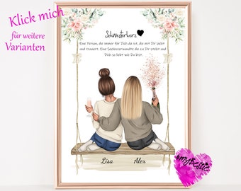 Definition Sister Picture Personalized, Sister Heart Picture, Gift for Sister Birthday, Birthday Gift Sister Poster, #B85