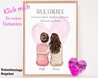 Personalized gift for your best friend | Poster postcard, digital thank you | Say thank you to your loved one on their birthday | Friendship | BFF